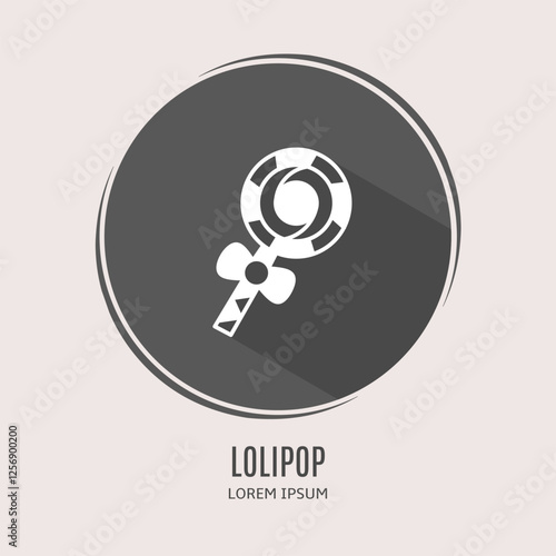 Symbol lolipop logo. Illustration of lolipop in flat. Stock vector.