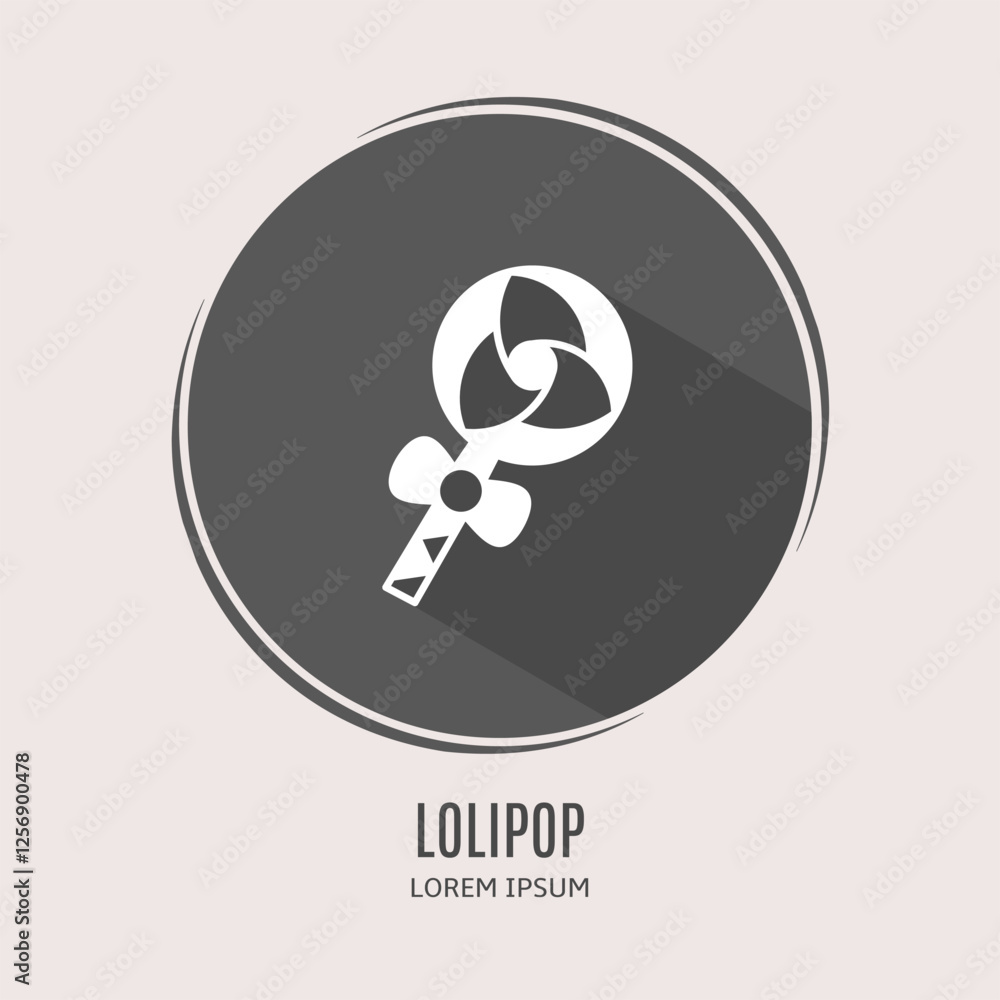 Symbol lolipop logo. Illustration of lolipop in flat. Stock vector. Symbol lolipop logo. Illustration of lolipop in flat. Stock vector.