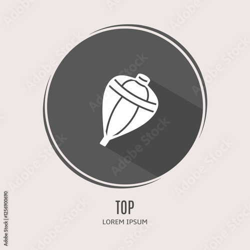 Symbol top logo. Illustration of top in flat. Stock vector.