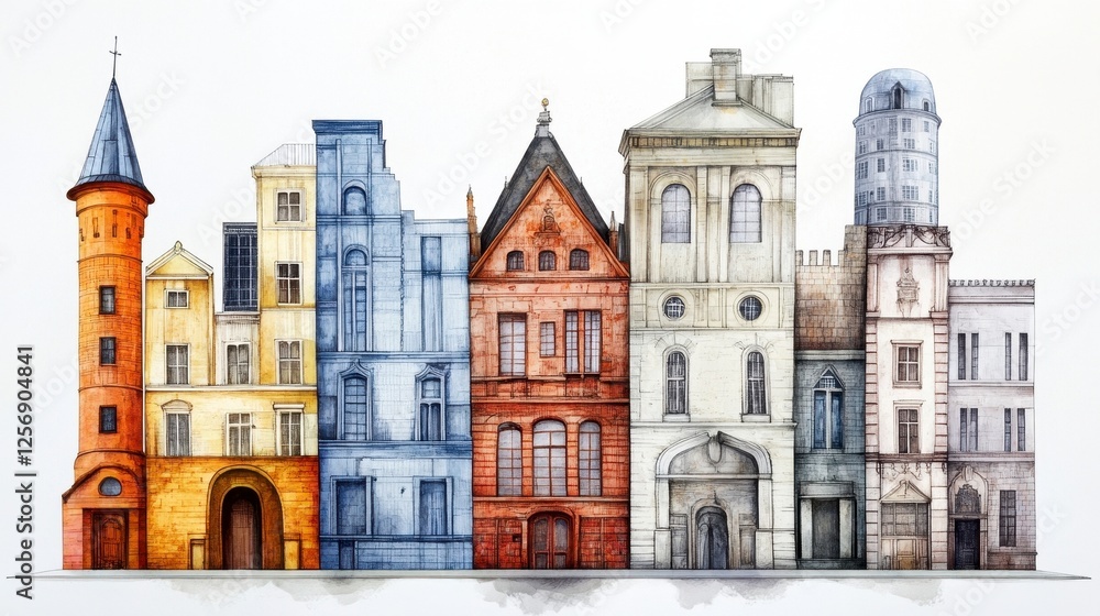 Fototapeta premium Colorful Urban Building Art