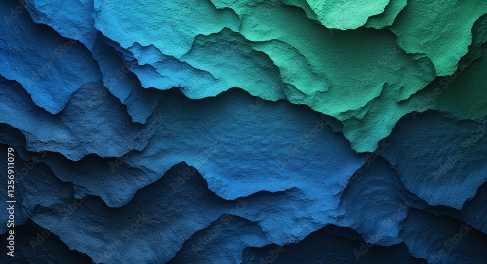 Fototapeta premium Blue to Green gradient grainy rough texture background backdrop illustration