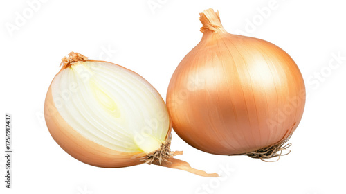 Wallpaper Mural Whole and halved fresh onion bulbs on transparent background Torontodigital.ca