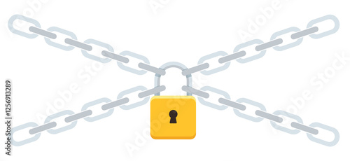 Padlock and chains