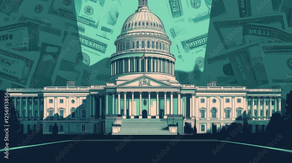 custom made wallpaper toronto digitalGovernment Spending Illustration With Capitol Building And Money