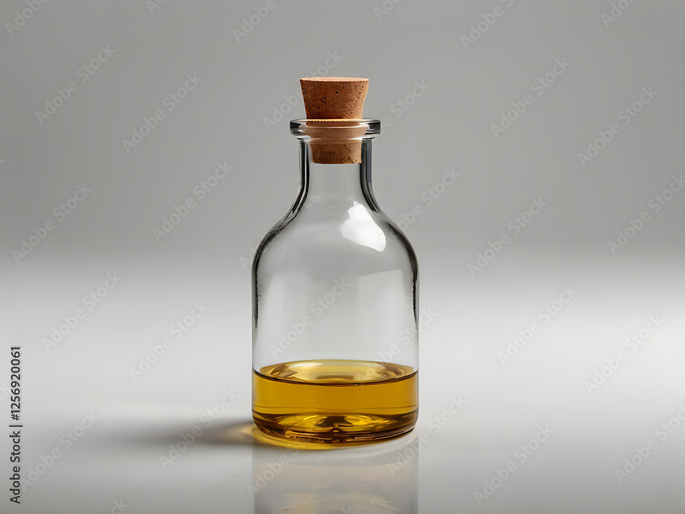 clear oil bottle on a pure white background clear oil bottle on a pure white background