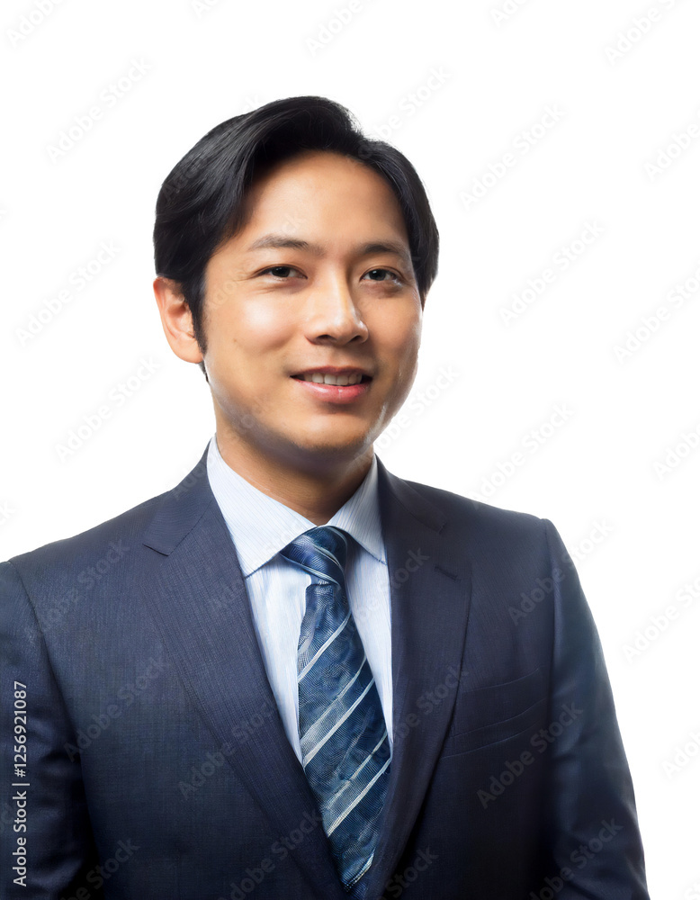 Portrait of only one Man. White Background. Portrait of only one Man. White Background.