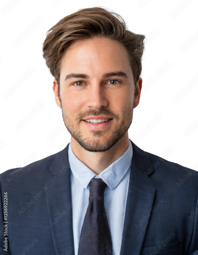 Portrait of only one Man. White Background. Portrait of only one Man. White Background.