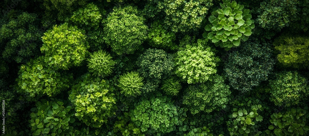 Aerial view lush green foliage, nature background, eco design Aerial view lush green foliage, nature background, eco design