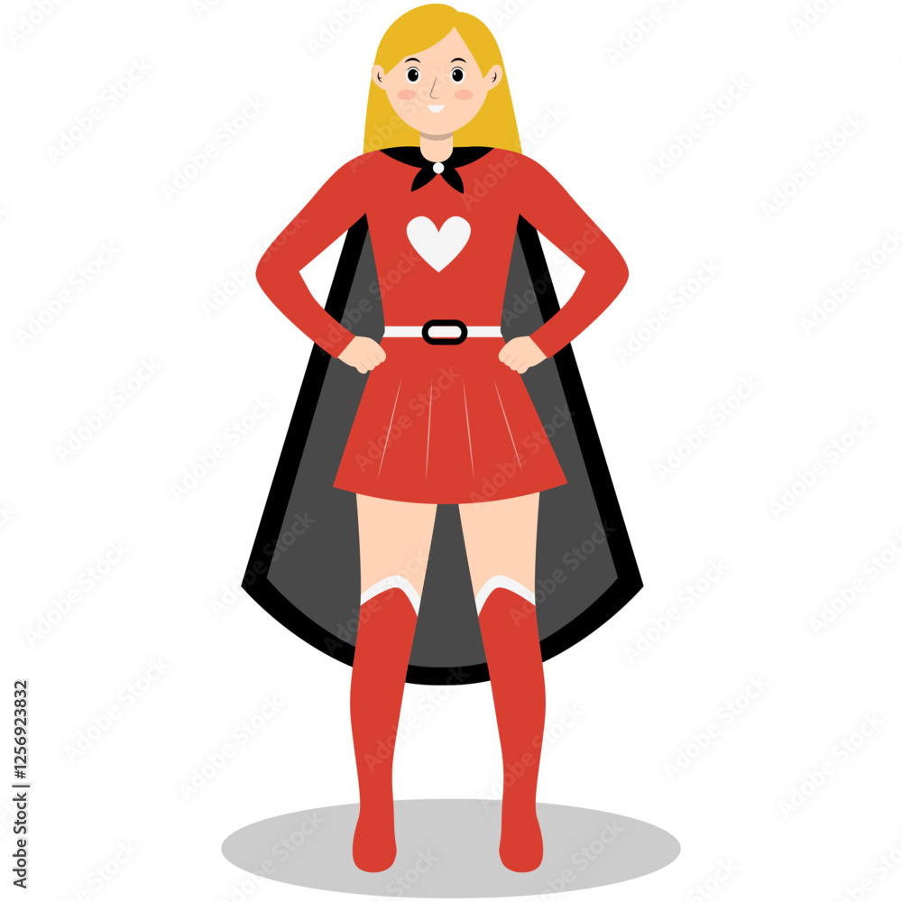Women Superhero Character. Isolated on White Background. Flat Vector Illustration. Women Superhero Character. Isolated on White Background. Flat Vector Illustration.
