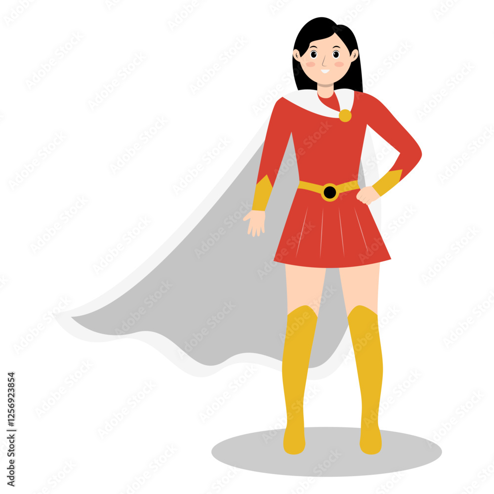 Women Superhero Character. Isolated on White Background. Flat Vector Illustration. Women Superhero Character. Isolated on White Background. Flat Vector Illustration.