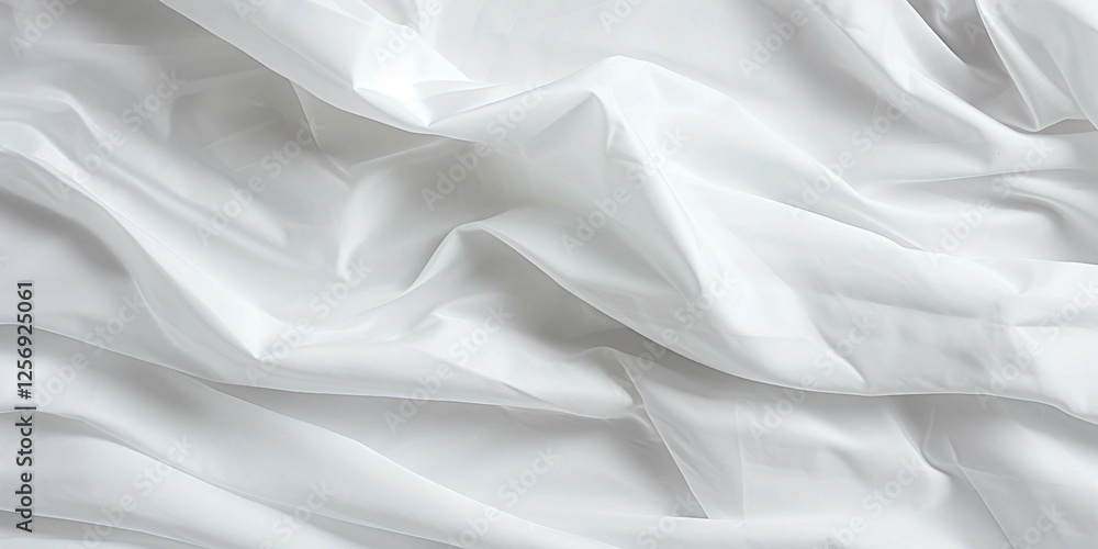 Obraz premium Crumpled white paper texture with natural creases and subtle shadows for backgrounds and design projects