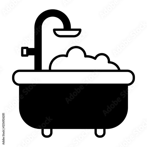 Bathtub black icon