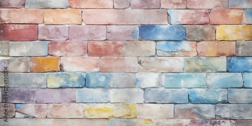 Perfect pastel brick wall as background or wallpaper or texture 