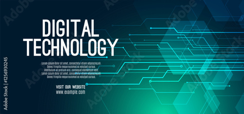 Technology digital speed connect blue green background, cyber nano information, abstract communication, innovation future tech data, internet network connection, Ai big data, line dot illustration