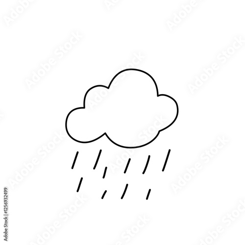 rain cloud line illustration