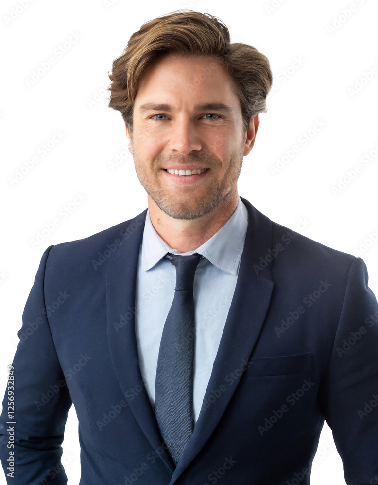 Portrait of only one Man. White Background. Portrait of only one Man. White Background.