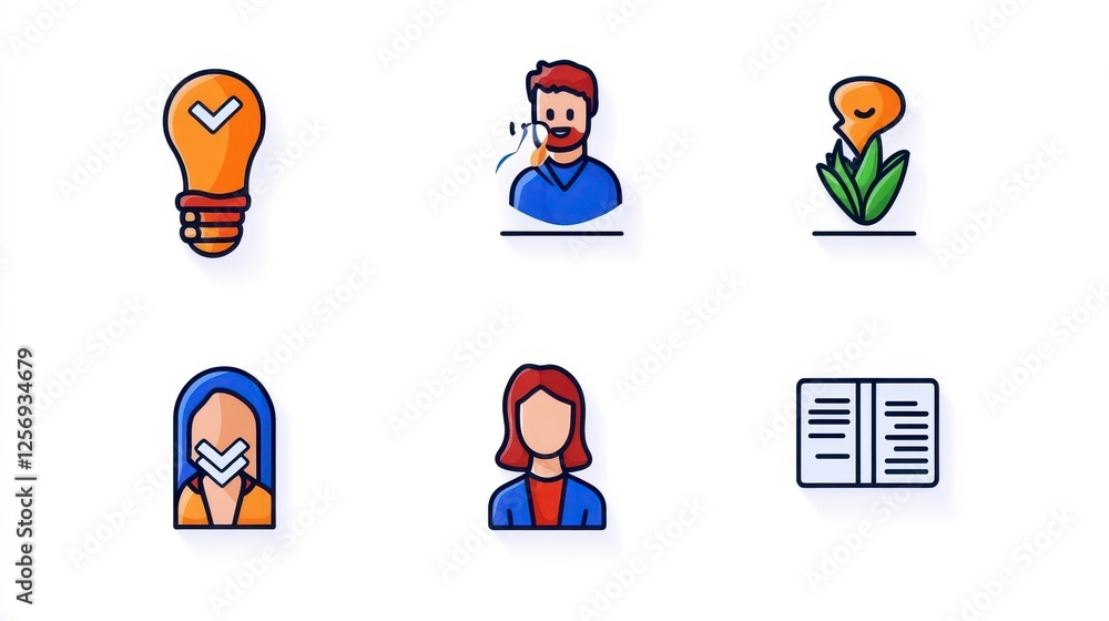 Fototapeta premium Colorful Icons for Ideas