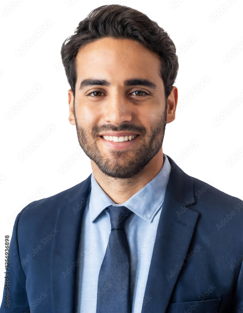 Portrait of only one Man. White Background. Portrait of only one Man. White Background.