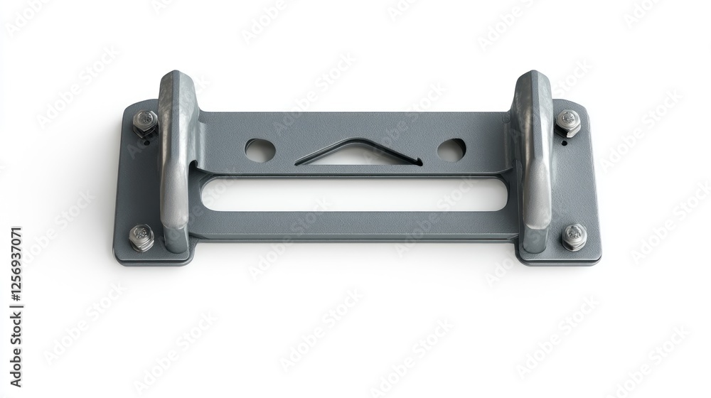 Gray Metal Component, Isolated on White Background, Industrial Part Gray Metal Component, Isolated on White Background, Industrial Part