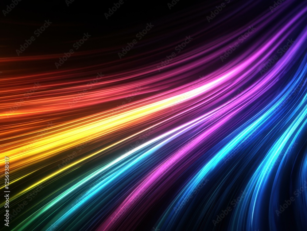 Vibrant Light Streaks Flowing Abstract Background