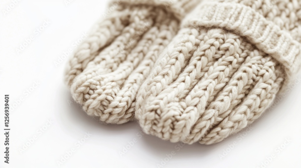 Knitted mittens on a white background Knitted mittens on a white background