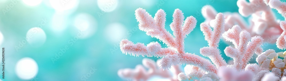 Pink Sea Coral Close Up in Dreamy Turquoise Water Pink Sea Coral Close Up in Dreamy Turquoise Water