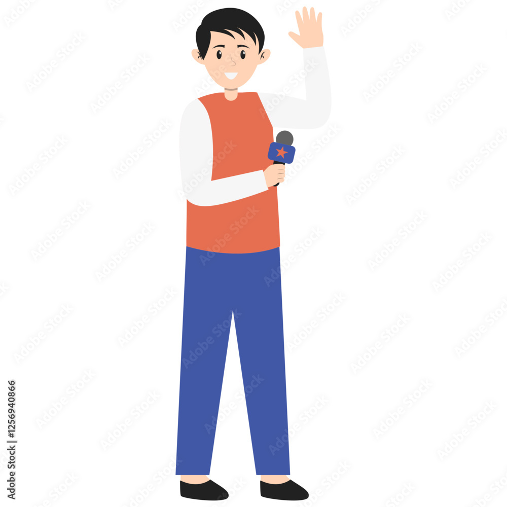 Profession Journalist Illustration with Flat Design. Isolated Vector Character. Profession Journalist Illustration with Flat Design. Isolated Vector Character.