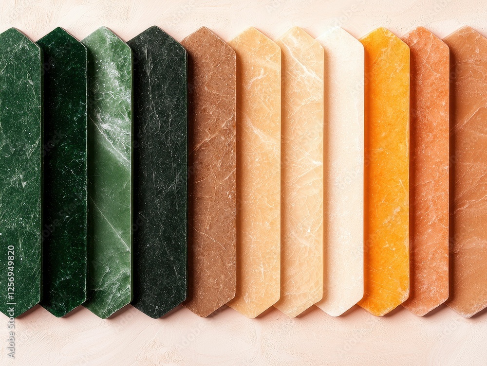 Colorful marble samples arranged in rows. Colorful marble samples arranged in rows.