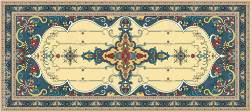 Persian carpet, classic old carpet, vintage pattern