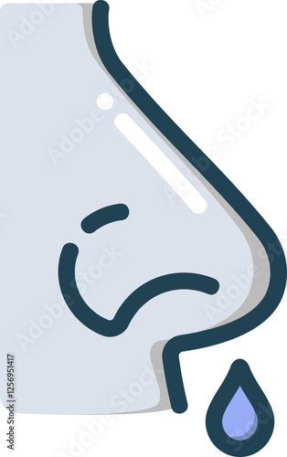 Runny Nose Filled Line Icon