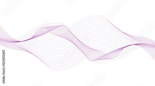 Dynamic flowing wave lines design element. Futuristic technology and sound wave pattern. Modern abstract glowing wave background.
