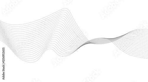 Dynamic flowing wave lines design element. Futuristic technology and sound wave pattern. Modern abstract glowing wave background.