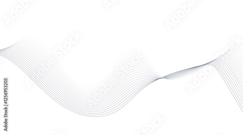 Gray wave curve lines abstract background with flowing particles. Modern backdrop design for business, presentation, banner.