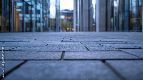 Wallpaper Mural Low angle view of modern paving stones leading through a contemporary urban environment : Generative AI Torontodigital.ca
