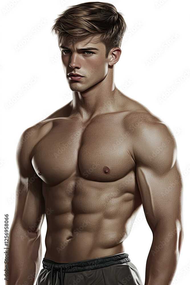 Fototapeta premium Tempting Fantasy Portrait of a Young Handsome Man – Fictional Character