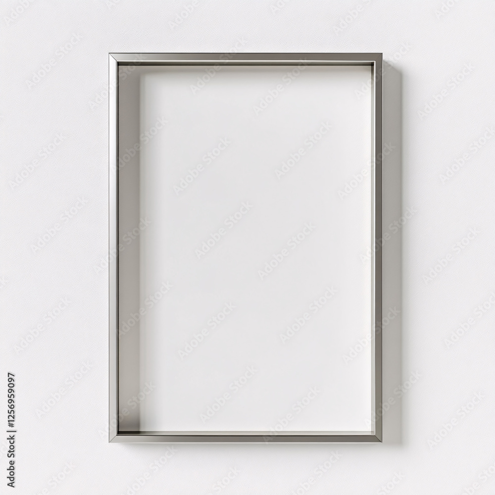 blank silver picture frame on a white wall blank silver picture frame on a white wall