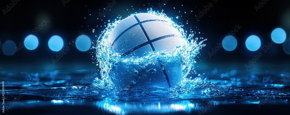Fototapeta premium Dynamic Basketball Splash in Water Action
