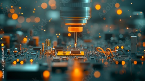 Innovative technology action modern laboratory engineering process high-tech environment close-up view circuit board manufacturing excellence