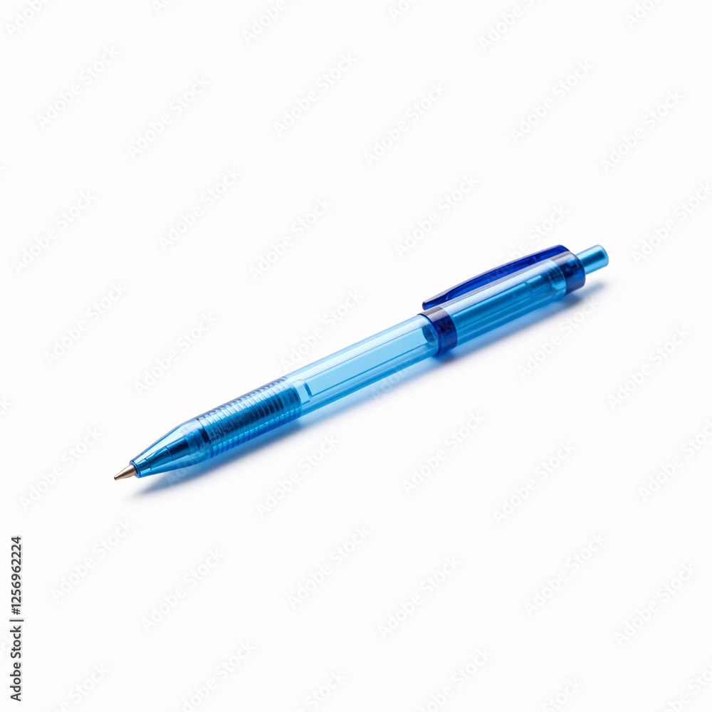 Blue pen isolated on white background, business and education concept Blue pen isolated on white background, business and education concept