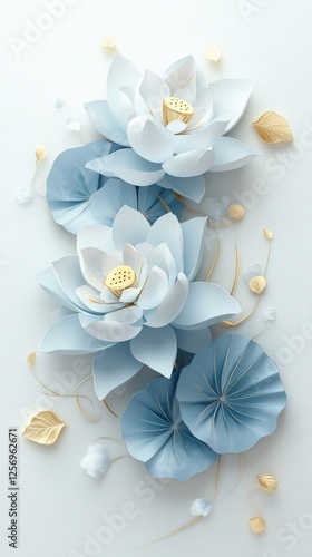 Papercraft Lotus Flower Arrangement