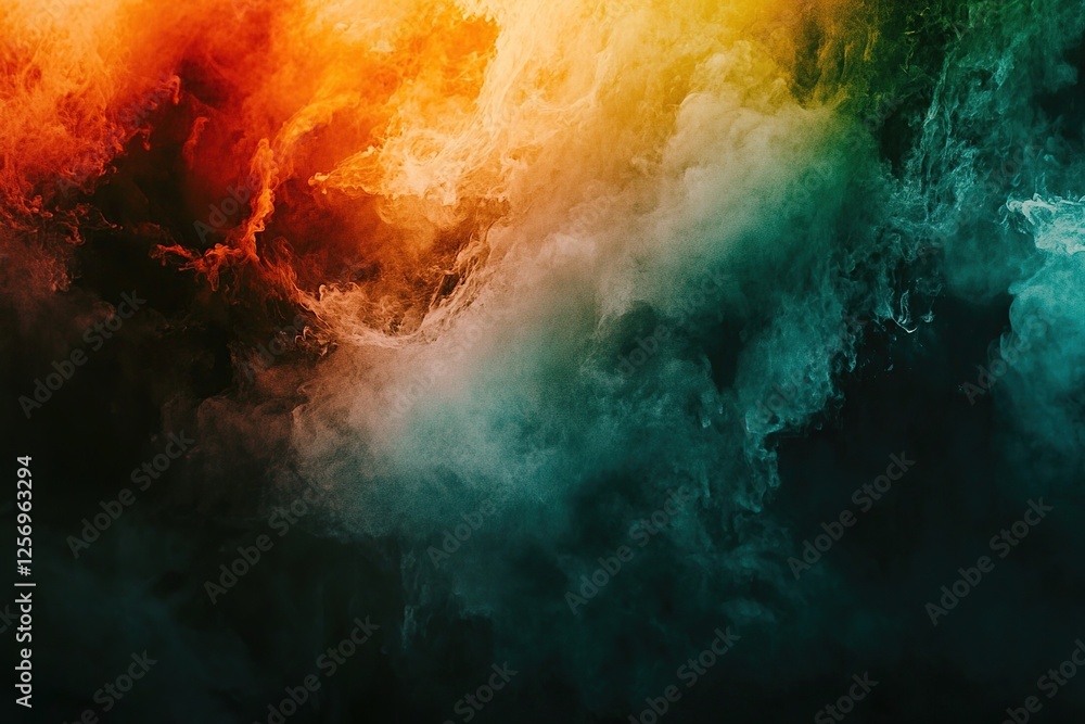 Fototapeta premium Vibrant Color Smoke Explodes in Abstract Swirls, Creating a Dramatic and Artistic Visual Masterpiece