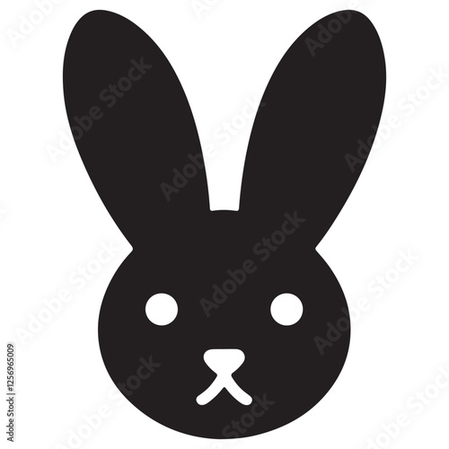 Cute bunny rabbit head vector art for animal themes