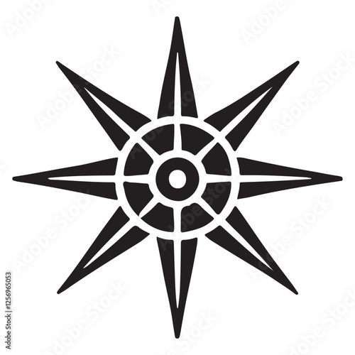 Wallpaper Mural Compass Rose Silhouette Vector Navigation Symbol Exploration Graphic Torontodigital.ca