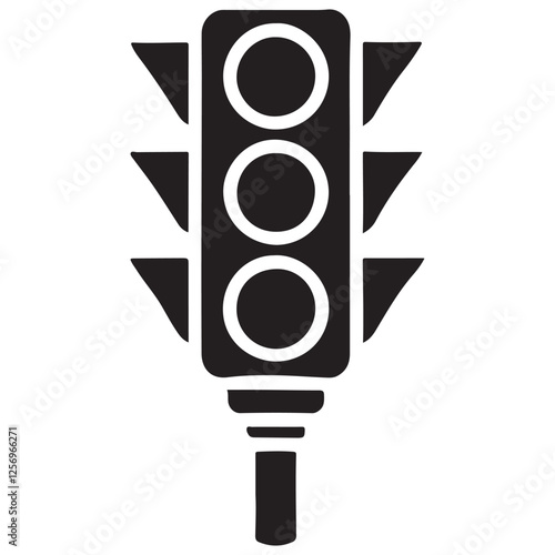 Traffic Light Silhouette Symbol Vector Graphic Design Illustration