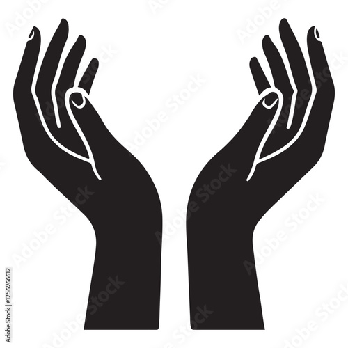 Uplifting Hands Silhouette Vector Art for Support and Hope