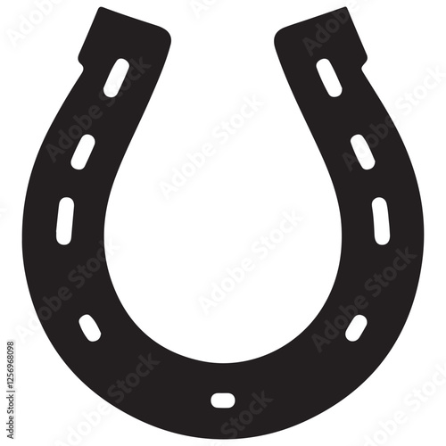 Horseshoe Silhouette Vector Image Symbol Luck Good Fortune