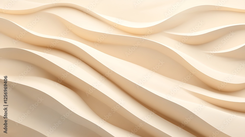 Fototapeta premium Abstract Beige Wavy Surface Design Background