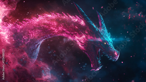 a dragon in the middle of a nebula photo