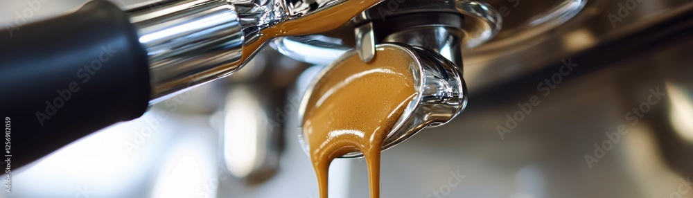 Rich Creamy Espresso Extraction From Machine Rich Creamy Espresso Extraction From Machine