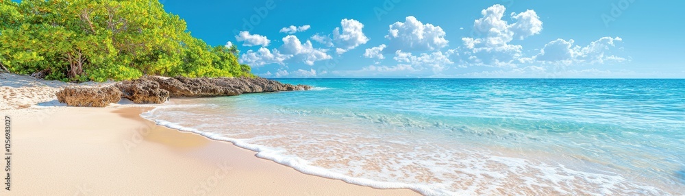 Tropical Paradise Beach with Clear Water and White Sand Tropical Paradise Beach with Clear Water and White Sand